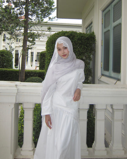 Modal Lace Hijab – Lavender Gray