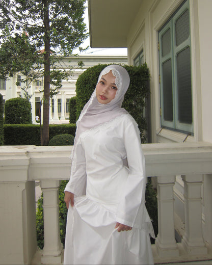 Modal Lace Hijab – Lavender Gray