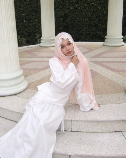 Modal Lace Hijab – Nude Blush