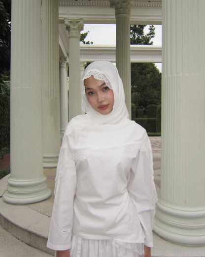 Modal Lace Hijab – Ivory