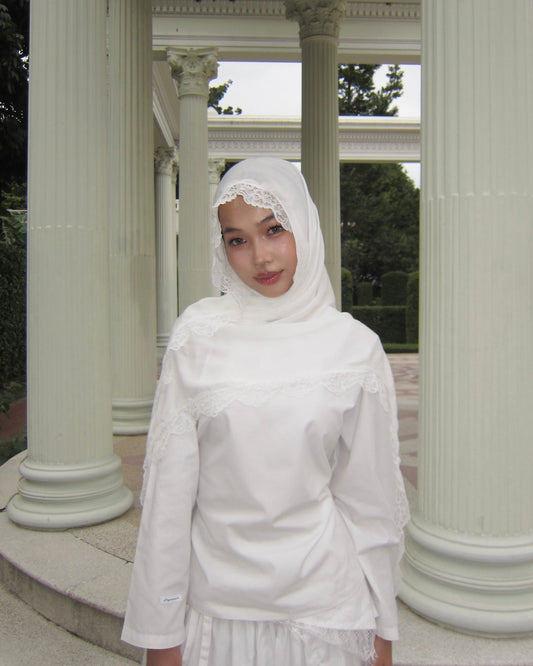 Modal Lace Hijab – Ivory