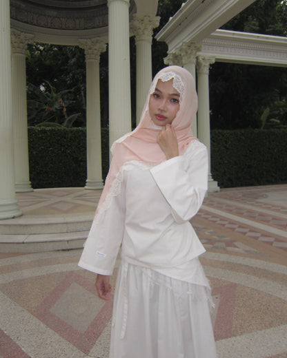 Modal Lace Hijab – Nude Blush